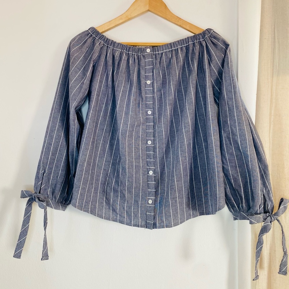 B.P - Nordstrom Off Shoulder Button Front Blouse